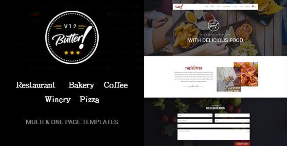 Butter v1.2 - Professional Restaurant, Bakery, Coffee, Winery and Pizza HTML Layouts