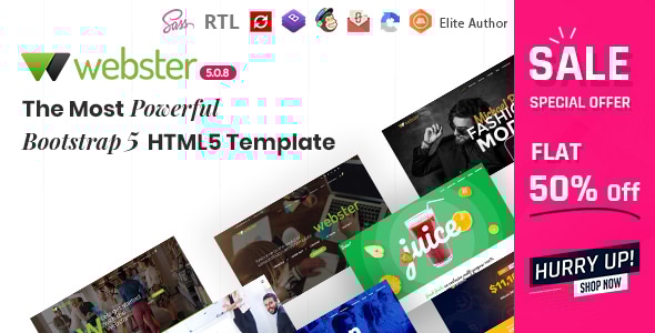 Webster v5.0.5 - Responsive Multi-purpose HTML5 Template