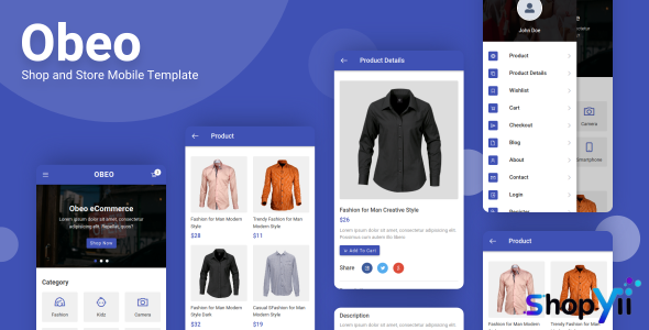 Obeo - Shop and Store Mobile Template
