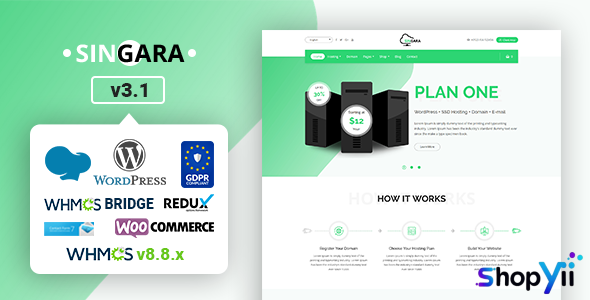 Singara v3.0 - Multipurpose Hosting with WHMCS WordPress Themes