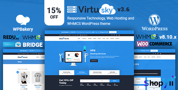 VirtuSky v3.4.1 - Responsive Web Hosting and WHMCS WordPress Theme