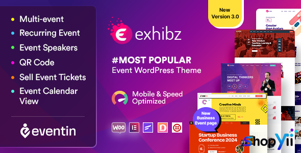 Exhibz v2.3.0 - Event Conference WordPress Theme
