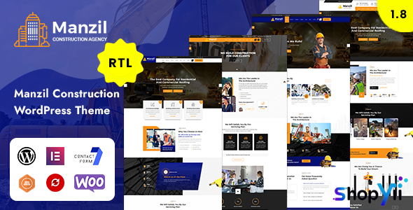 Manzil v1.7 - Construction and Building WordPress Theme