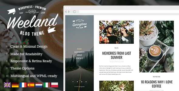 Weeland v1.4 - Masonry Lifestyle WordPress Blog Theme