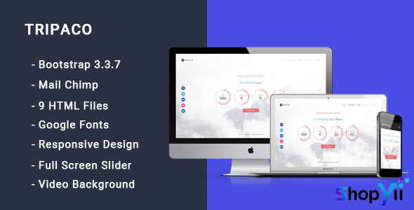 Tripaco - Responsive Coming Soon Template