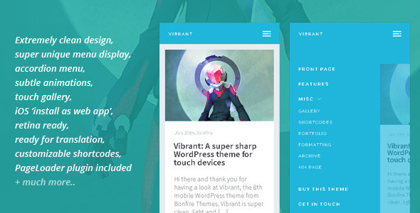Vibrant v1.5 - A Super Sharp WordPress Mobile Theme