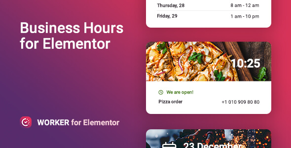 Worker v1.0.1 - Business hours widget for Elementor