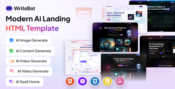 WriteBot v2.0.0 - AI Landing HTML Template