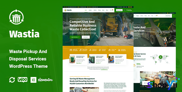 Wastia v1.0.8 - Waste Pickup And Disposal Services WordPress Theme