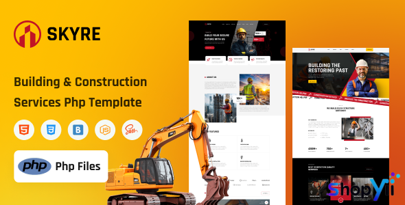 Skyre – Building & Construction Services PHP Template