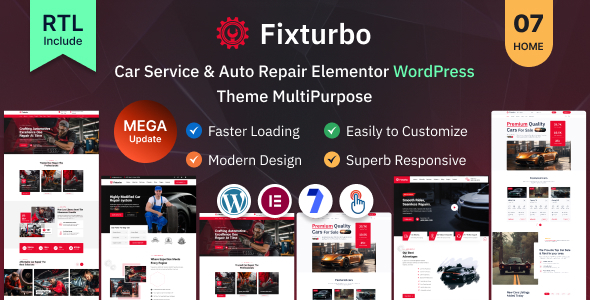 Fixturbo v1.0.3 - Car Service & Auto Repair Elementor WordPress Theme MultiPurpose