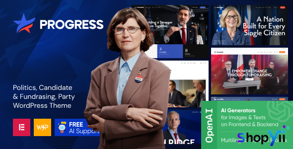 Progress v1.0 - Politics, Candidate & Fundraising WordPress Theme