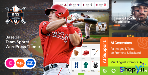 Sox v1.0 - Baseball Team Sports WordPress Theme