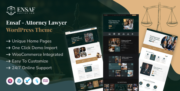 Ensaf v1.0 - Attorney Lawyer WordPress Theme