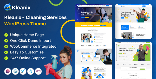 Kleanix v1.0 - Cleaning Service WordPress Theme