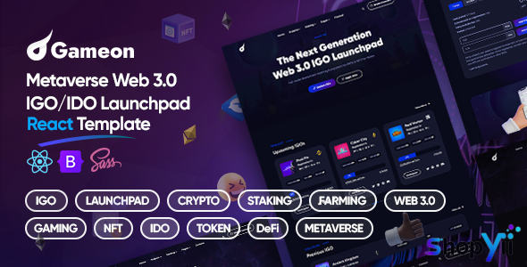 Gameon - Metaverse IGO Launchpad React Template