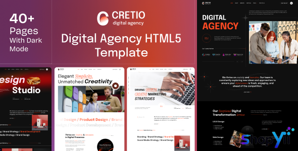 Cretio – Digital Agency HTML Template