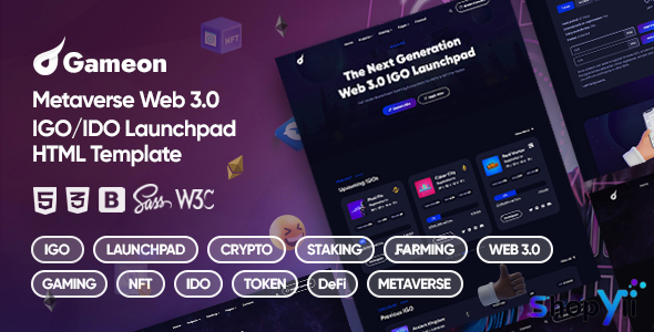 Gameon v2.0 - Metaverse IGO Launchpad HTML Template