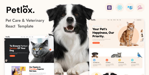 Petlox - Pet Care & Veterinary React Template