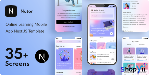 Nuton – Online Learning Next JS Mobile App | PWA