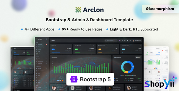 Arclon v1.0 - Admin & Dashboard Template