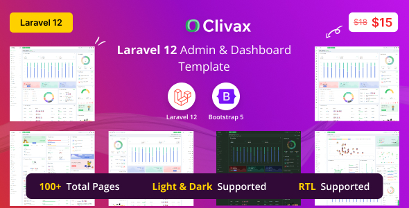 Clivax - Laravel Admin & Dashboard Template