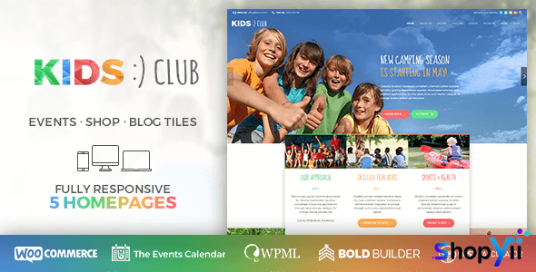 Kids Club v1.3.5 - Kindergarten, School & Camp WordPress Theme