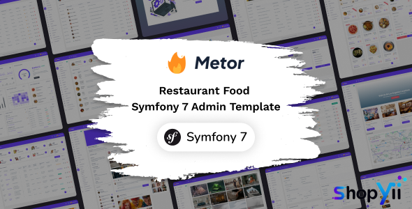 Metor - Symfony 7 Restaurant Food Admin Dashboard Template