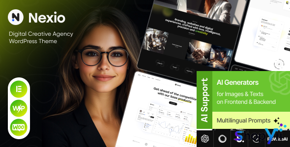 Nexio v1.5 - Digital Creative Agency WordPress Theme + AI