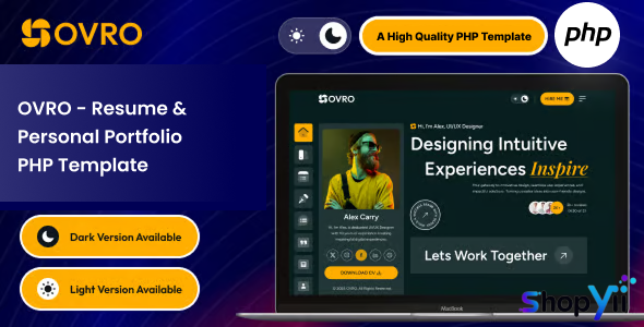 Ovro – Resume & Personal Portfolio PHP Template