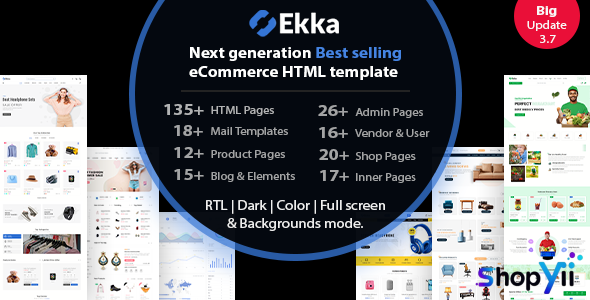 Ekka v3.7 - Ecommerce HTML Template + Admin Dashboard