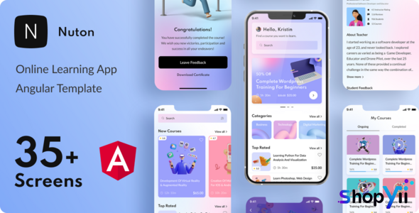 Nuton – Online Learning Platform Angular Mobile App | PWA