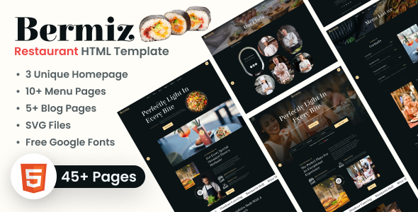 Bermiz - Multipurpose Restaurant and Food Delivery HTML Template