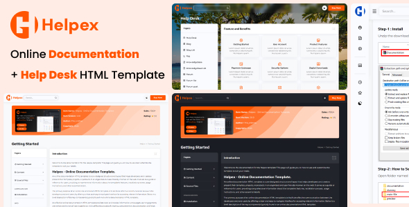 Helpex - Online Documentation HTML Template + Help Desk
