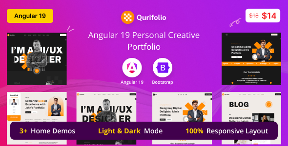 Qurifolio - Angular 19 Personal Creative Portfolio