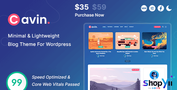 Cavin v1.4.1 - Minimal & Lightweight WordPress Blog Theme