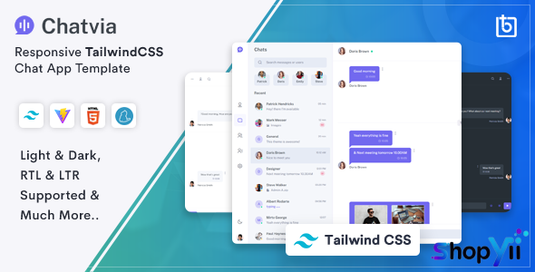 Chatvia v1.1.0 - Tailwind CSS Chat App Template