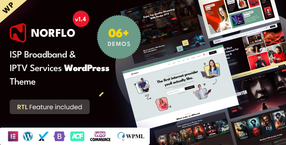 Norflo v1.4.0 - ISP & IPTV Services Elementor WordPress Theme