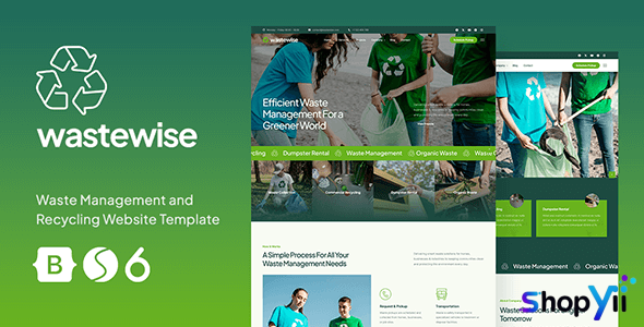 Wastewise - Waste Management Disposal and Recycling Website Template
