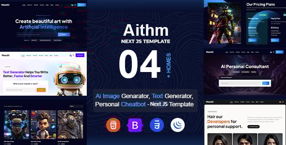 Aithm - AI Agency & Futuristic Startup Next JS Template