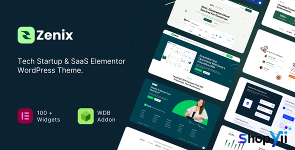 Zenix v5.0 - Tech Startup & SaaS Elementor WordPress Theme