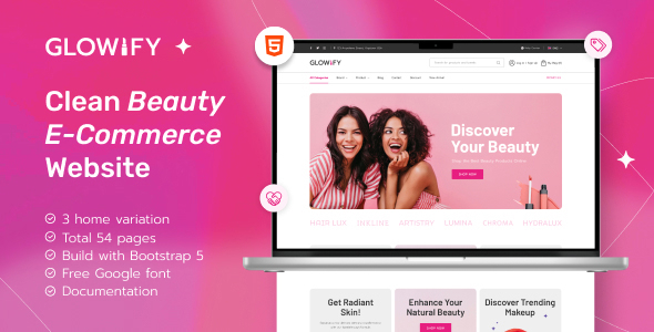 Glowify - Beauty Products eCommerce HTML Template
