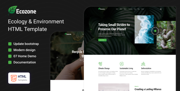 Ecozone - Ecology & Environment HTML Template