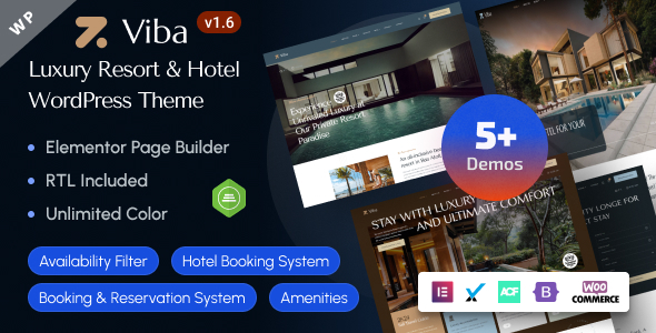 Viba v1.4 - Luxury Resort & Hotel Elementor WordPress Theme