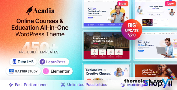 Acadia v2.2.3 - Education WordPress Theme For University & Online Course