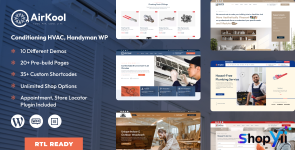 Air Kool v1.1.0 - Conditioning HVAC, Handyman WordPress