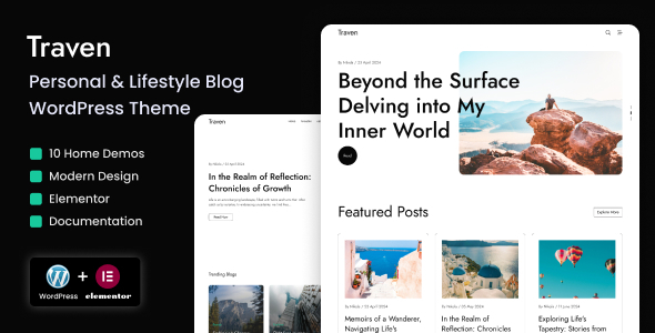 Traven v1.0 - Personal & Lifestyle Blog WordPress Theme