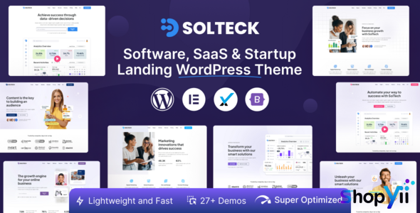 SolTeck v1.0.3 - Software, Startup & SaaS Landing WordPress Theme
