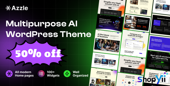 Azzle v1.0.4 - SaaS & Tech Startup Elementor WordPress Theme
