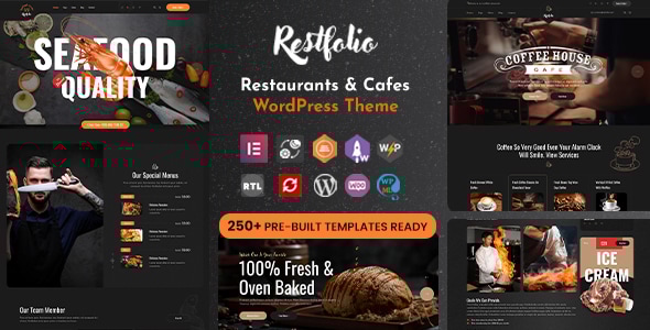 Restfolio v1.0.2 - Elementor Restaurants & Cafes WordPress Theme